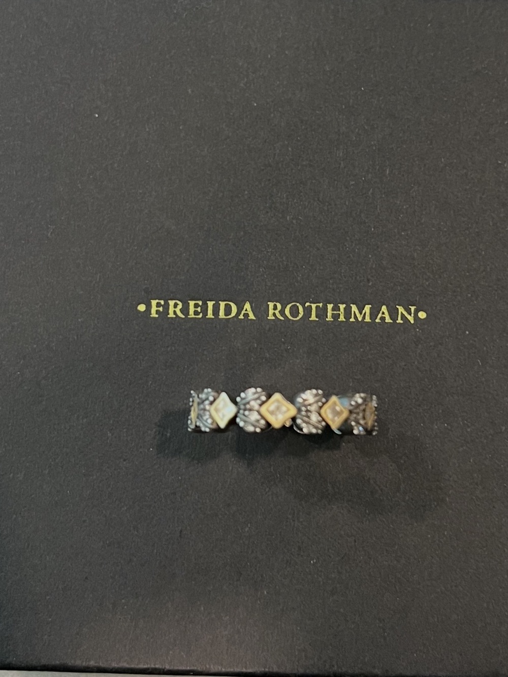 Freida Rothman Size 7 Sterling two tone ring - Picture 5 of 7